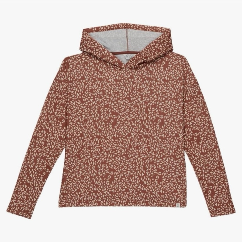 Roxy Kids Hoodie in Rust Brown and Cream